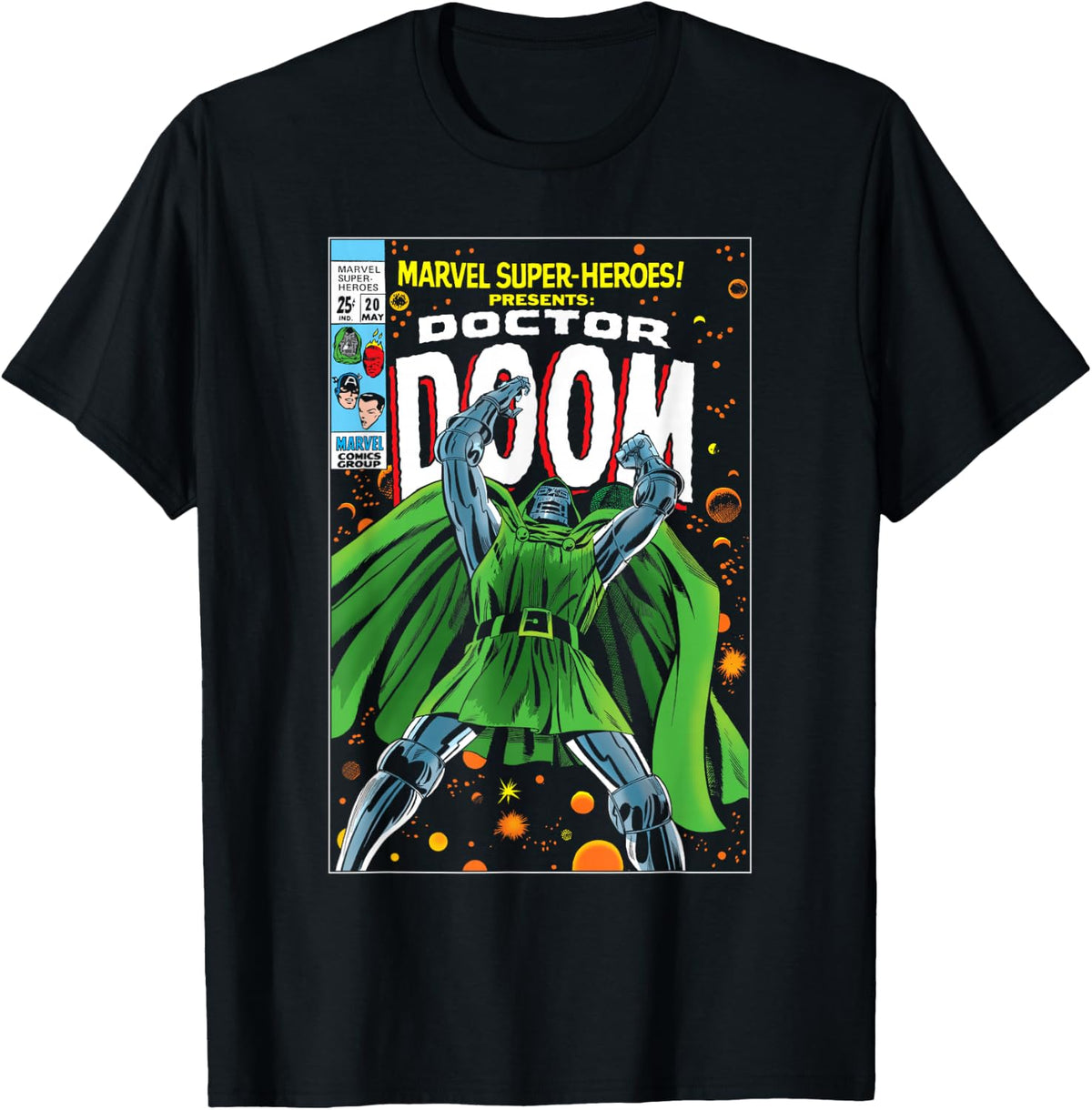 Marvel Super Heroes Doctor Doom Retro Vintage Comic Cover T-Shirt