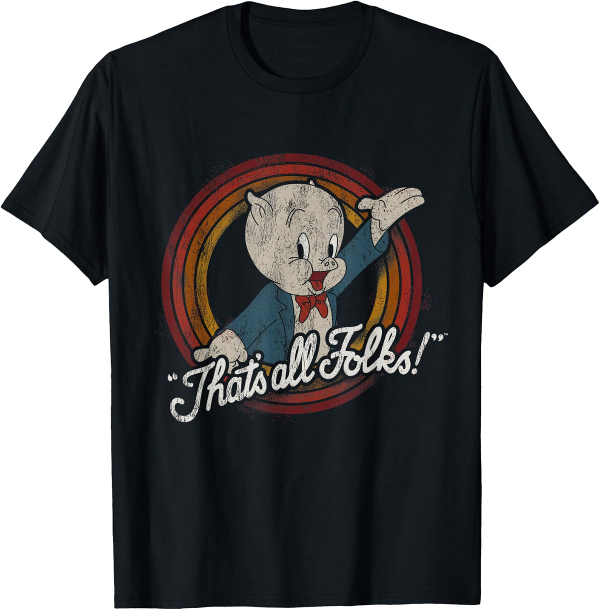 Looney Tunes Porky Pig That's All Folks Classic T-Shirt