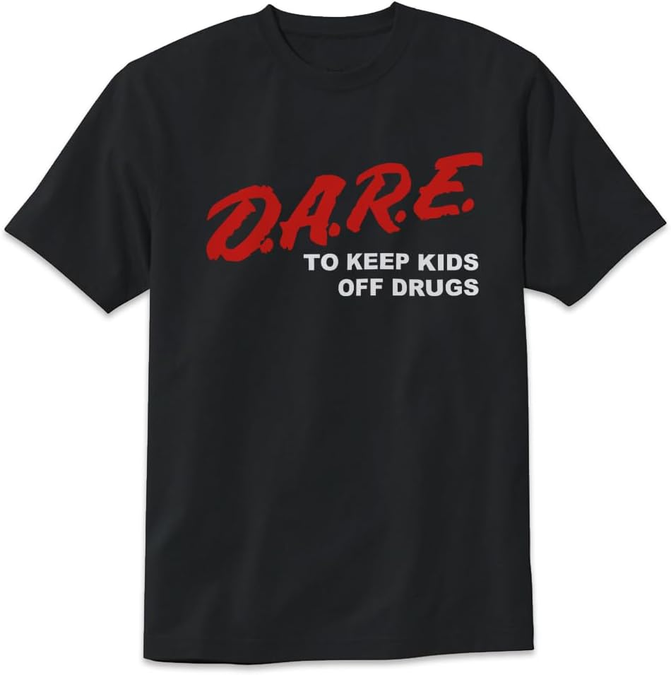 Dare Retro D.A.R.E. T-Shirt 90s Vintage Style Design Tee Short Sleeve Unisex Shirt
