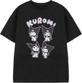 Hello Kitty Kuromi Kids Girls Black Short Sleeved T-Shirt