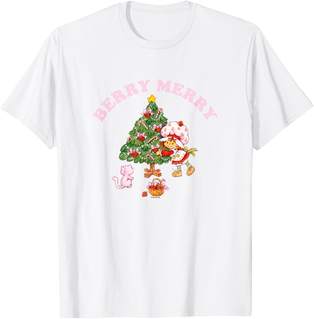 Strawberry Shortcake Christmas Berry Merry Decorating Tree T-Shirt