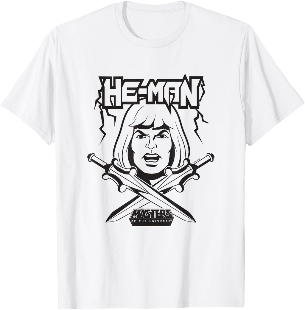 Masters of The Universe He-Man Black and White T-Shirt