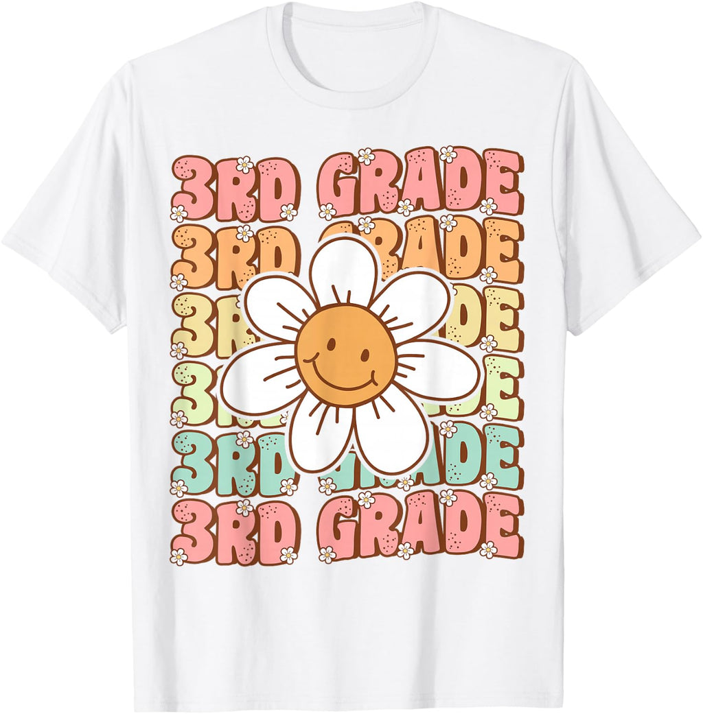 Groovy 3rd Grade Back to School First Day of Third Grade T-Shirt