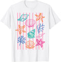Womens Seashell Starfish Coastal Beach Summer Ocean Lover T-Shirt
