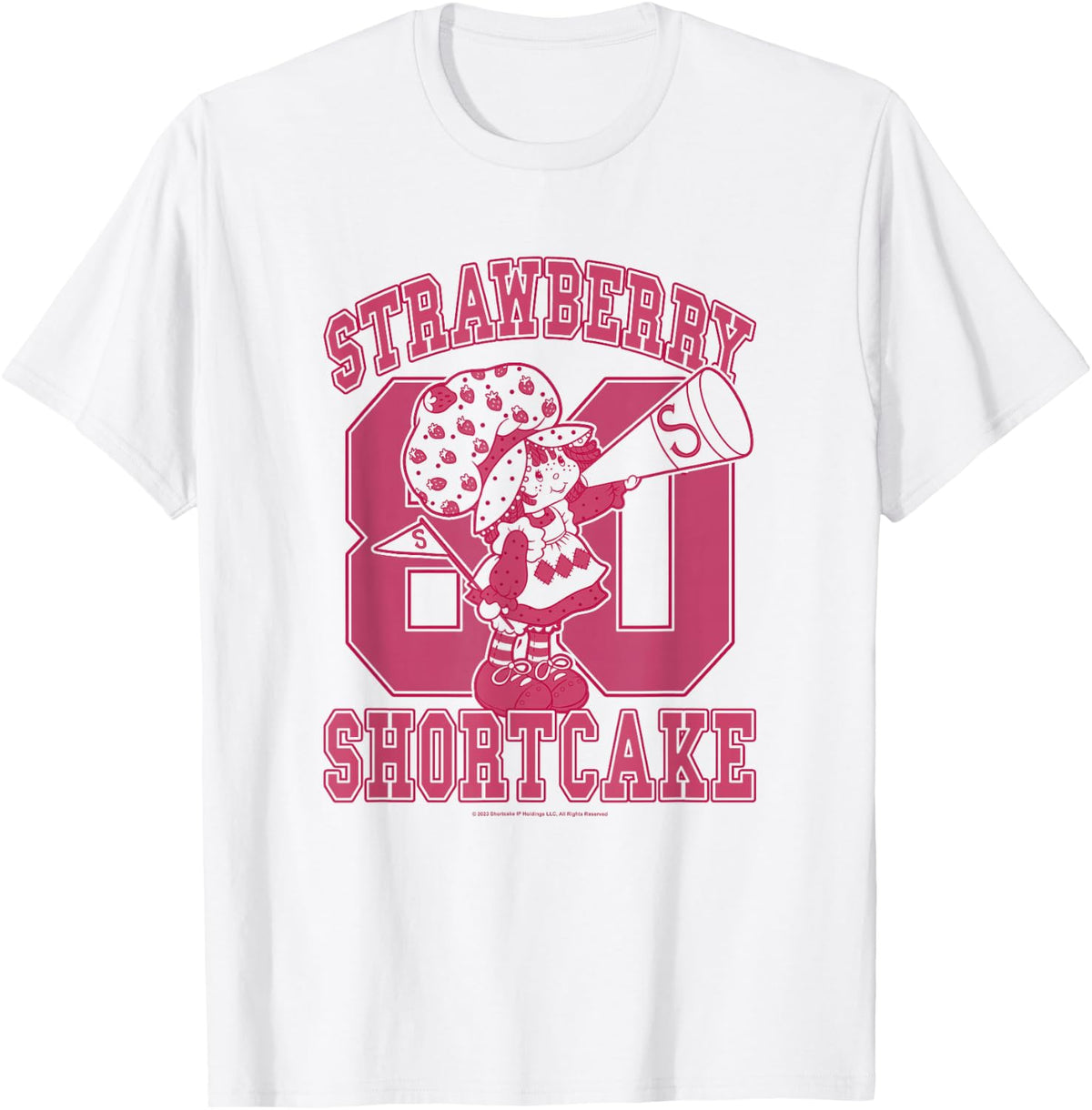Strawberry Shortcake Eighties Bold Pink Collegiate Cutie Pie T-Shirt