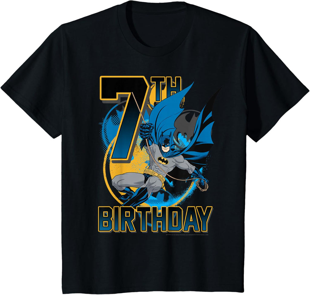 Kids DC Comics Batman 7th Birthday Action Shot T-Shirt