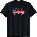 Batman American Flag Oval T-Shirt