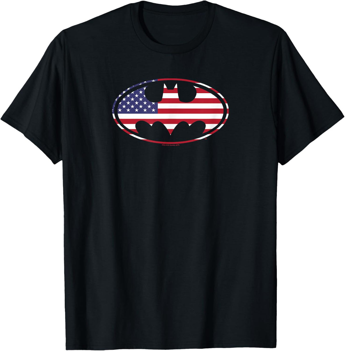 Batman American Flag Oval T-Shirt