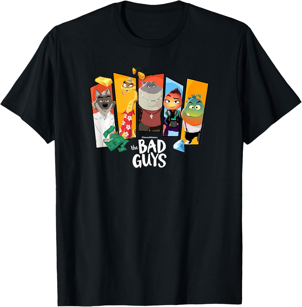 The Bad Guys Character Group Panels T-Shirt