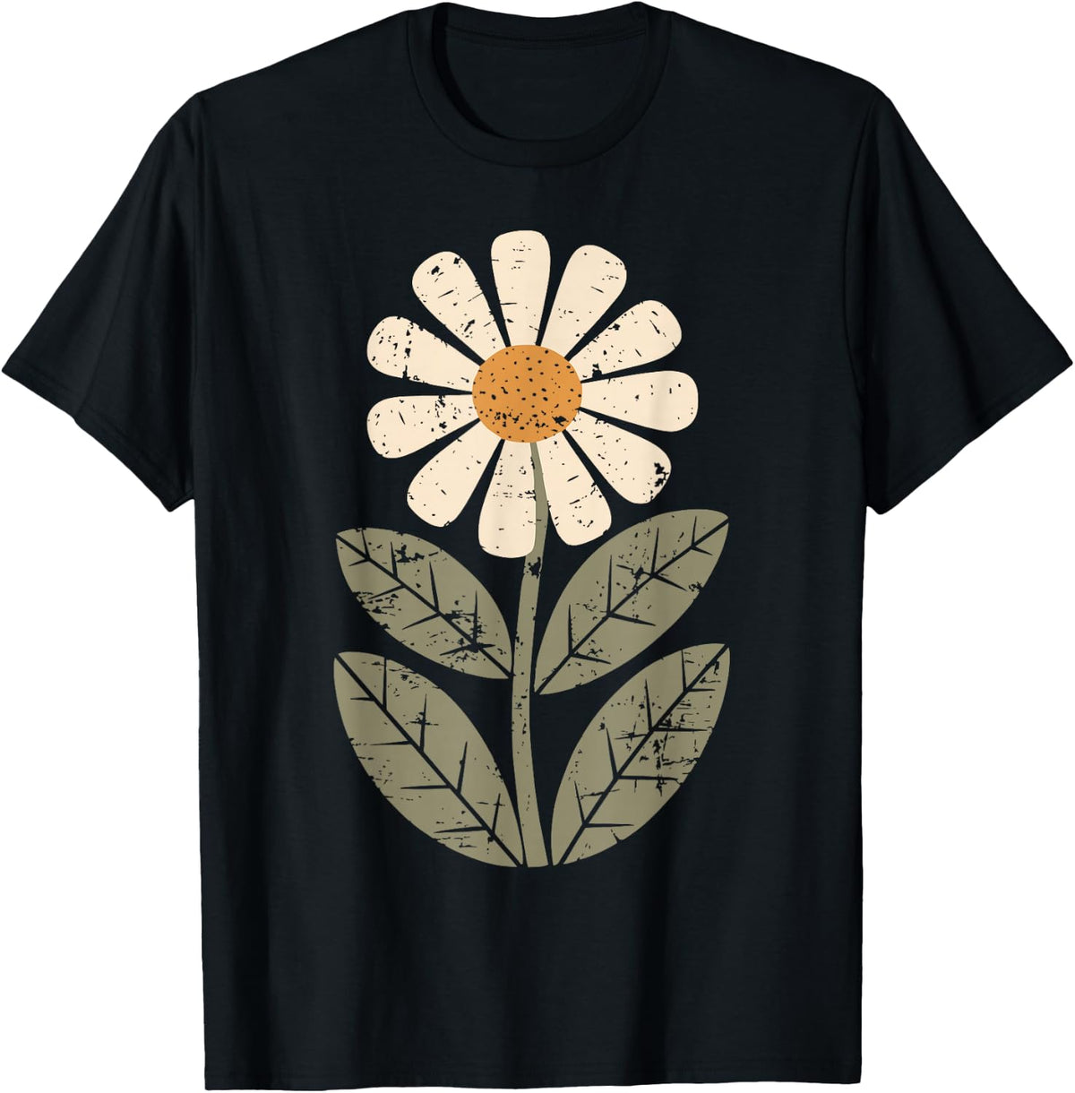 Daisy Flower Vintage Boho Art Floral Botanical Wildflower T-Shirt