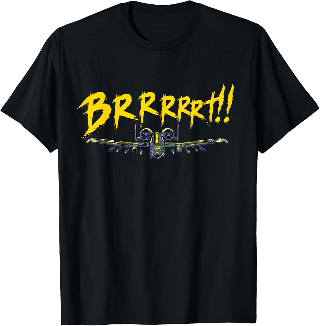 A-10 Warthog Jet Airplane Funny Brrrt Graphic T-Shirt