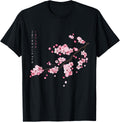 Vintage Sakura Japanese Cherry Blossom Flower Graphical Art T-Shirt
