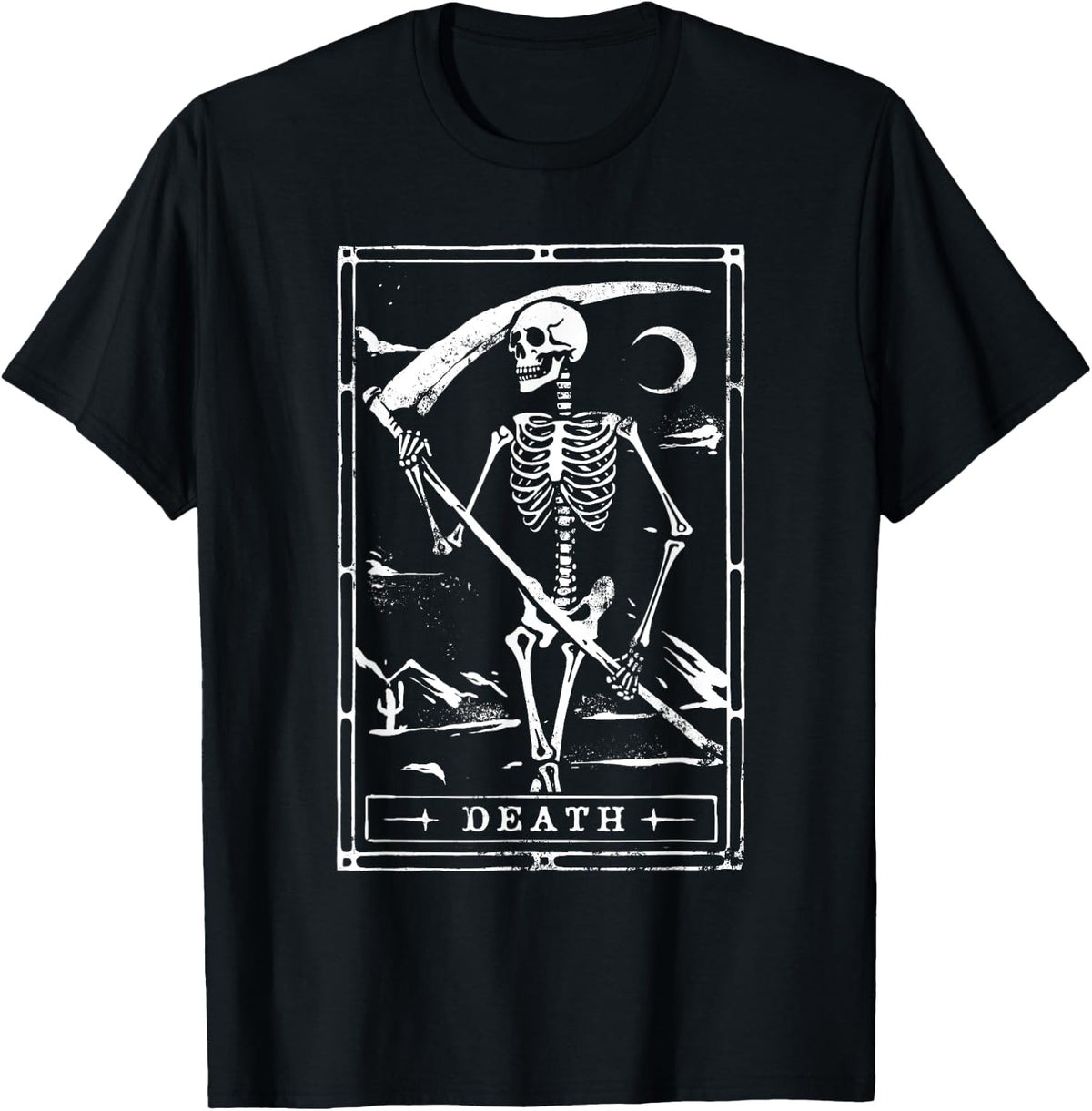 Death Tarot Card Shirt Goth Skeleton Grim Reaper Halloween T-Shirt