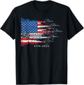 250th Anniversary USA Shirt 250 Years Flag Tee 4th of July T Shirts for Men and Women