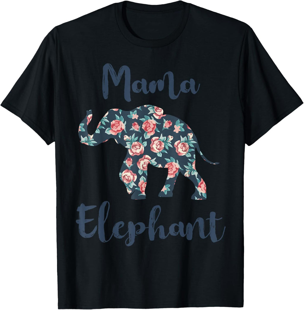 Mama Elephant Shirt Women Elephant Mom Mother Day Gift Funny T-Shirt