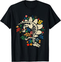 Dinosaur Bones Flower Paleontologist Prehistoric Dino T-Shirt