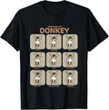 Shrek Emotions Of Donkey Retro Big Chest Panels T-Shirt
