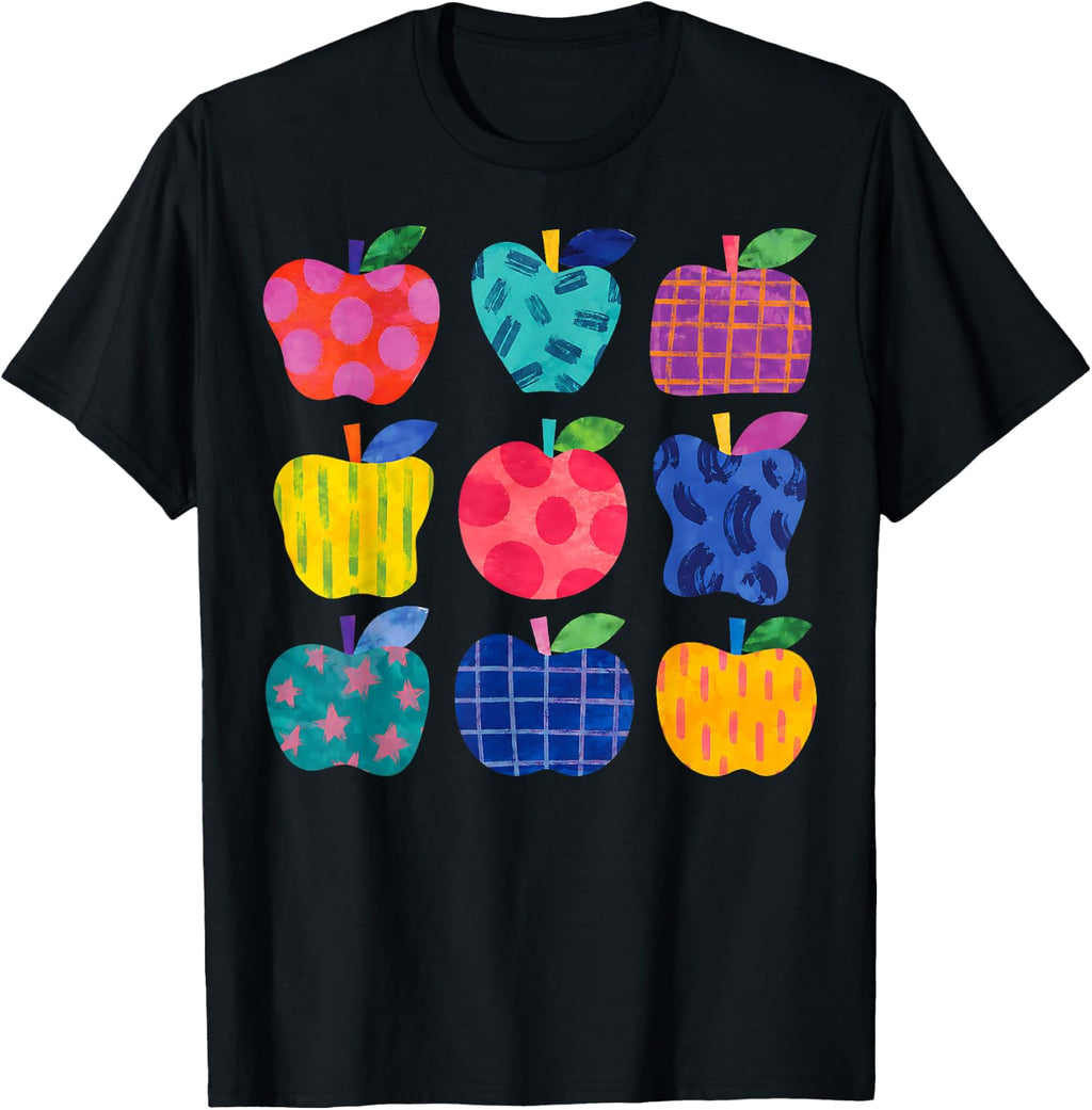 Cute Art Apples Back to School Teacher Student Funny Apple T-Shirt