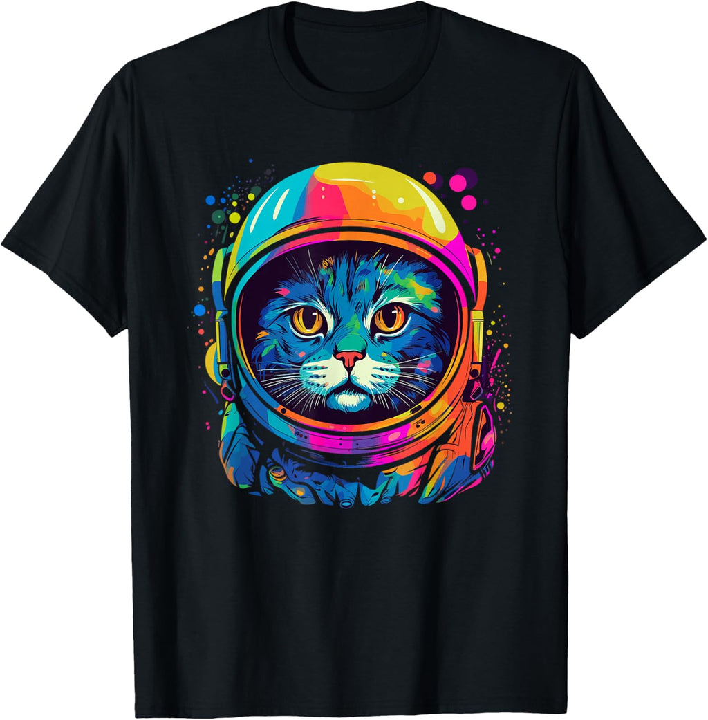 Space Gifts Cat Mom Cat Dad Men Women Kids Astronaut Space T-Shirt