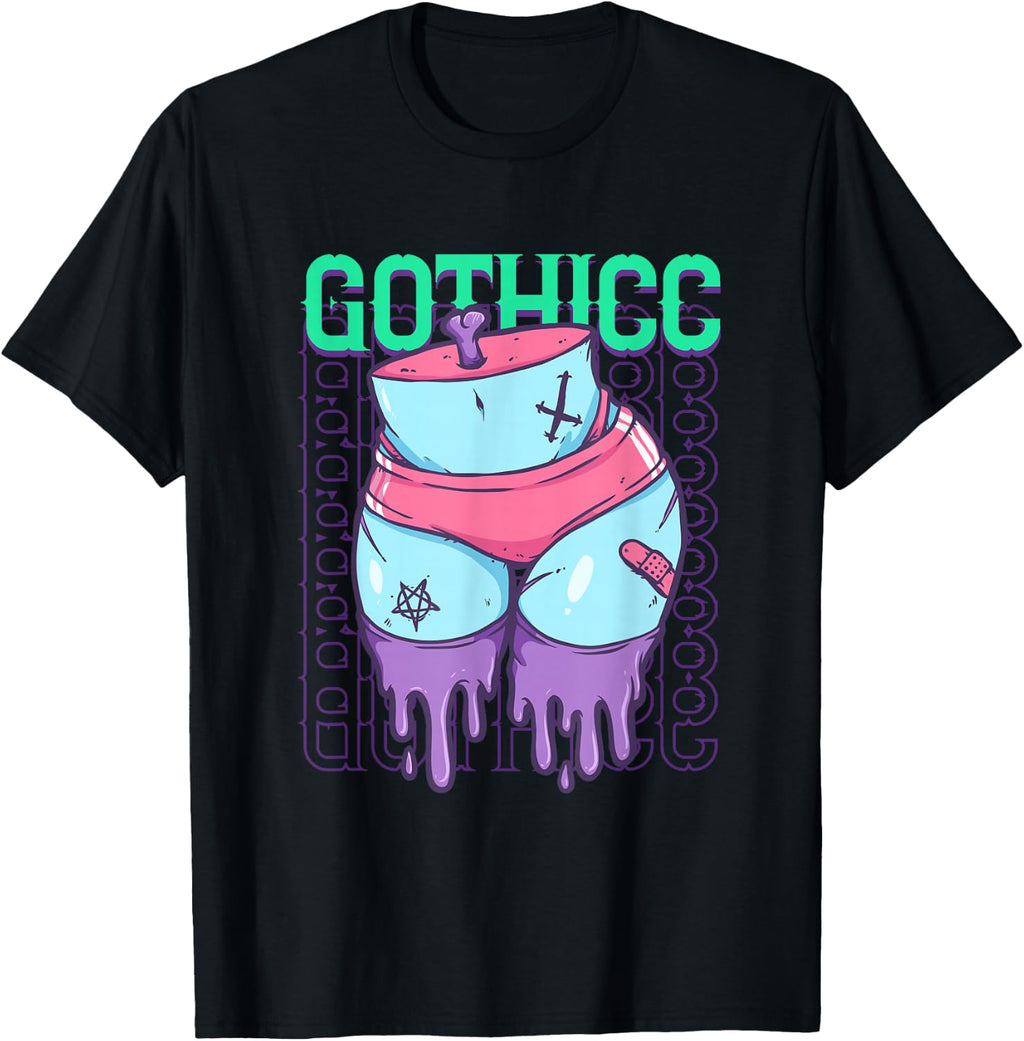 Gothic Emo Gothicc Pastel Goth Thick Thighs Booty T-Shirt