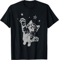 Y2K Cat Jumping Stars Silly 90s 2000s Grunge Vintage Graphic T-Shirt