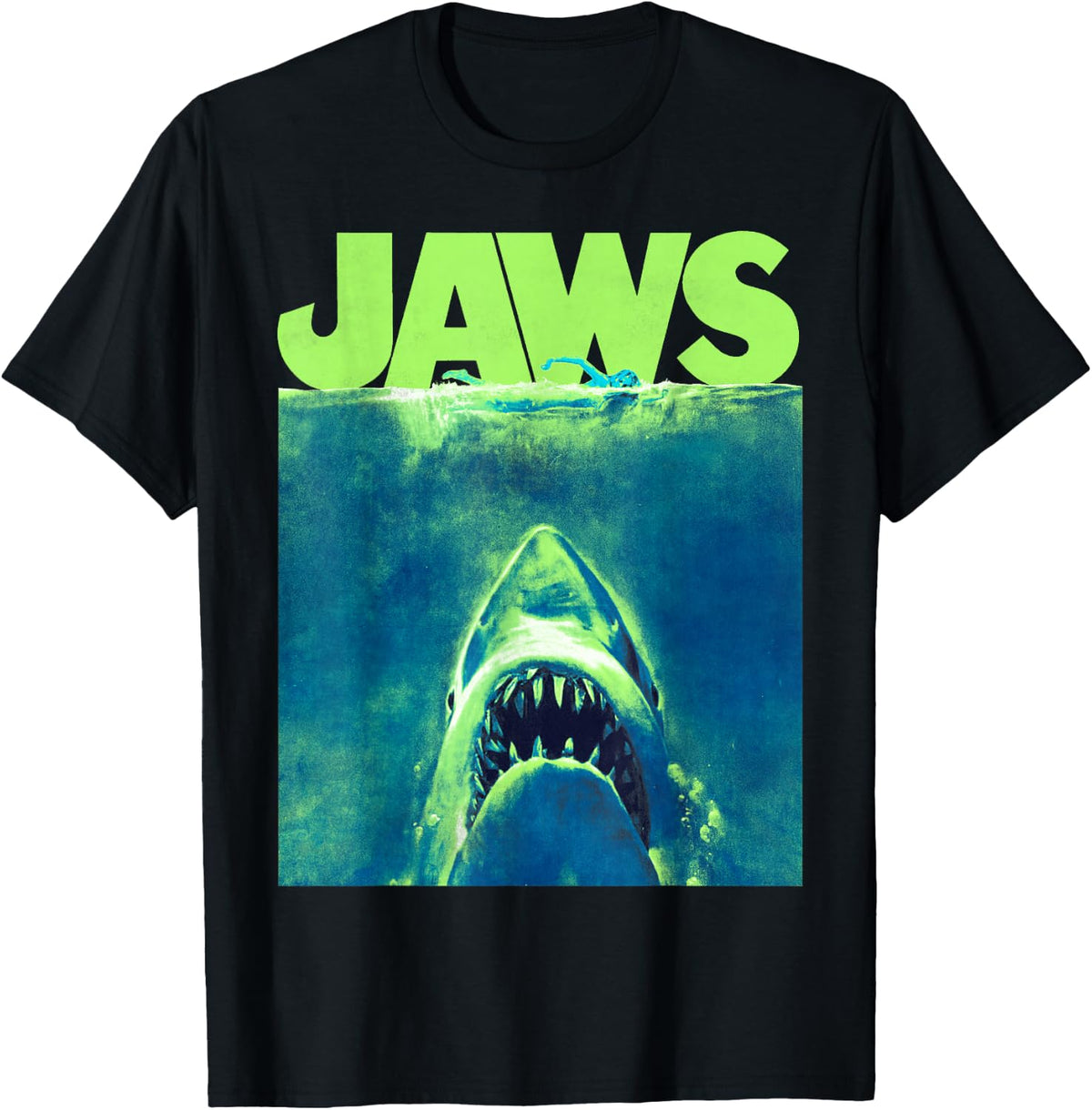 Jaws Surfacing Neon Poster Logo T-Shirt Small