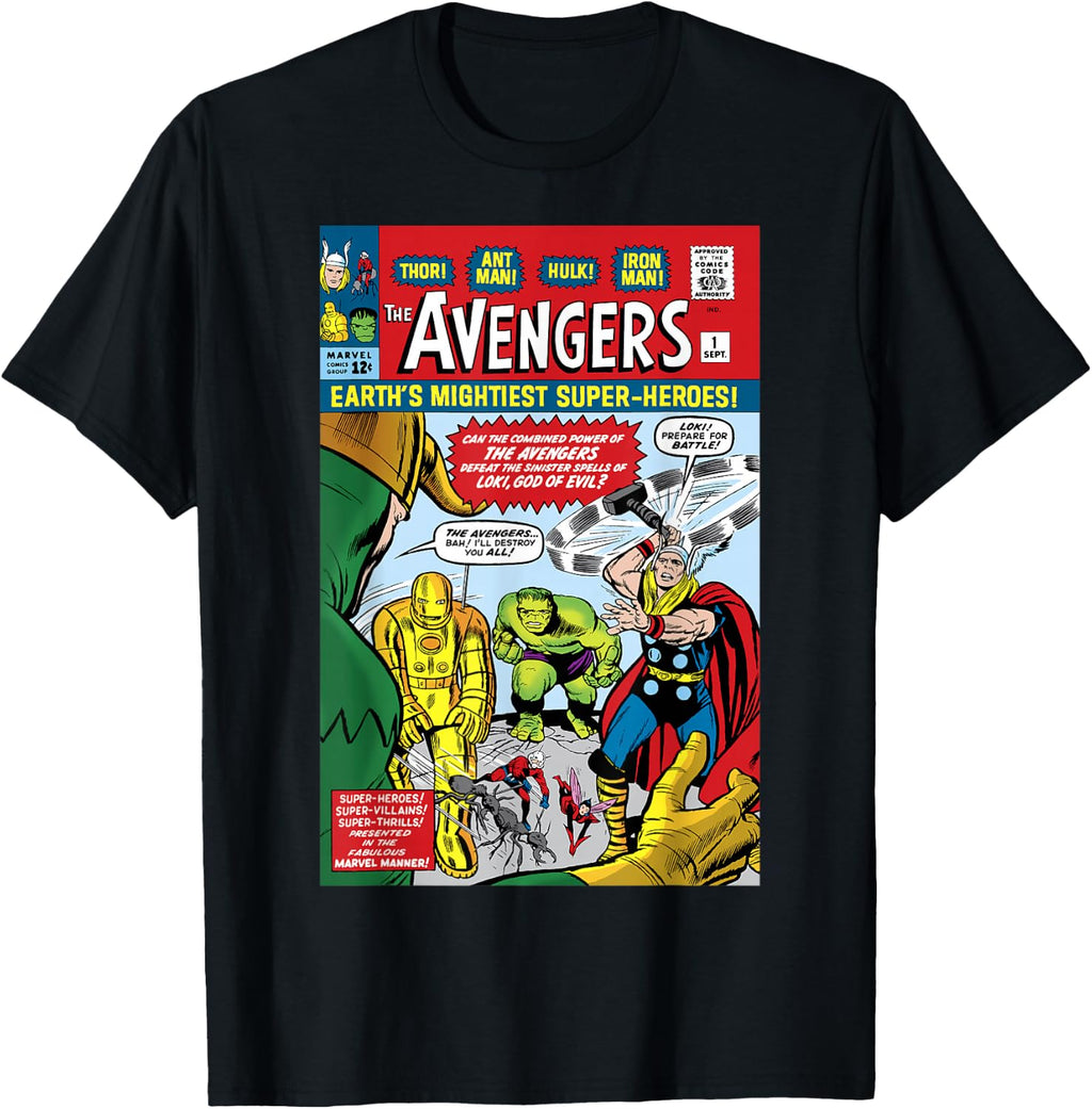 Marvel Avengers First Issue Comic Cover T-Shirt Small