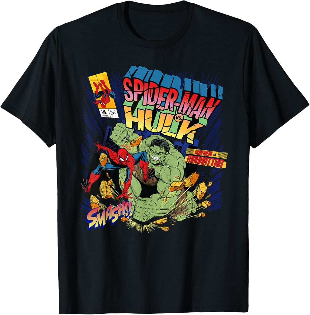 Marvel Studios Spider-Man BND Movie 2026 vs Hulk Comic Cover T-Shirt